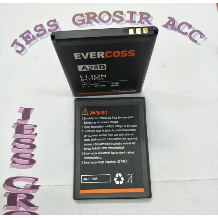 Baterai Battery Evercross Evercoss Cross A28B Double Power 5000Mah - Hitam