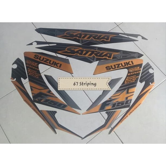 Striping Motor Suzuki Satria FU 150 2014 Ori BLACK GOLD luwes