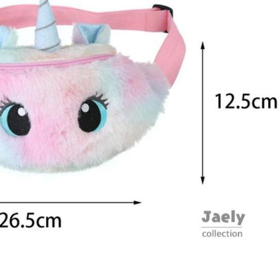 ♗ Waist Bag Unicorn bulu Tas Pinggang anak perempuan Tas Selempang Unicorn Tas pinggang kucing tas j