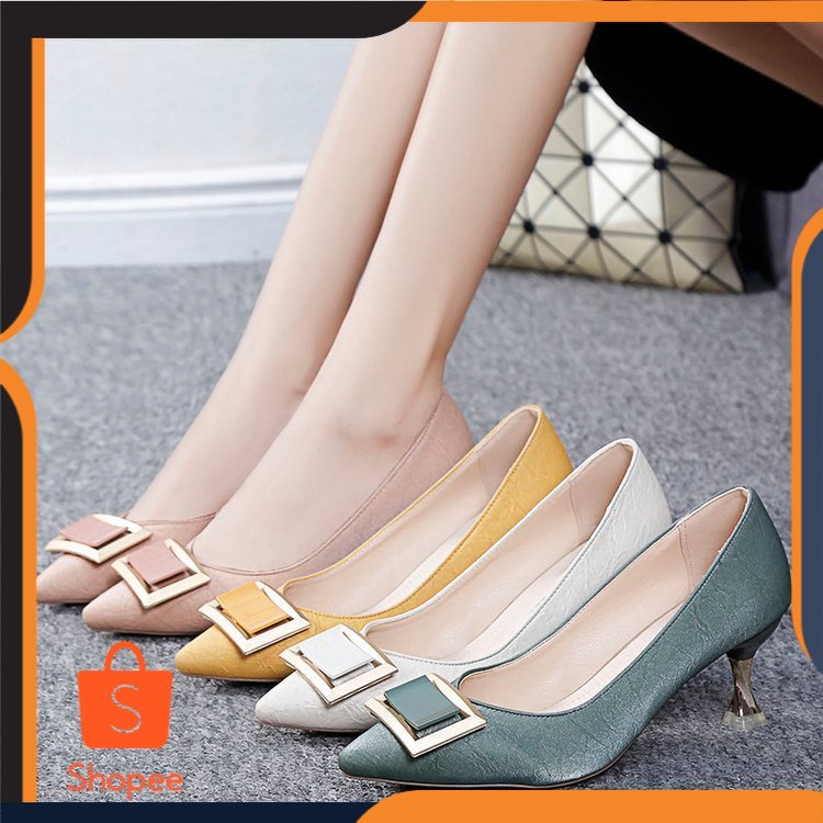 2020  / Anak Kucing Tumit Sepatu Hak Tinggi Wanita Tumit Tinggi gkal Mulut Kecil Tinggi Tumit Menunj