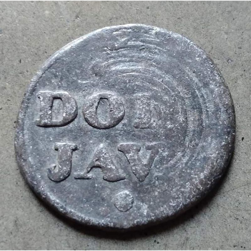 Koin Kuno Timah 1 Doit Java 1814 VEIC British East Indies - A2