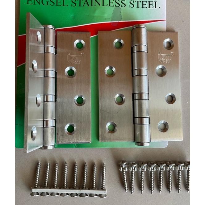 Engsel Pintu Sus 304/ Engsel 4 Inc Stainlis Steel Sus 304 Tebal/ Engsel 4 Inc Pintu Stanlis Sus 304
