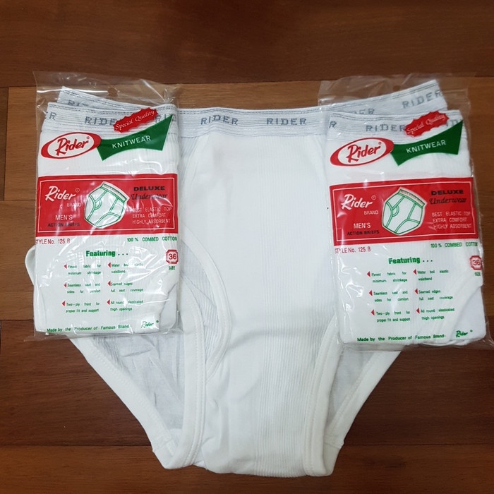 CD Celana Dalam Pria Rider R125B Size 32 34 36 PUTIH