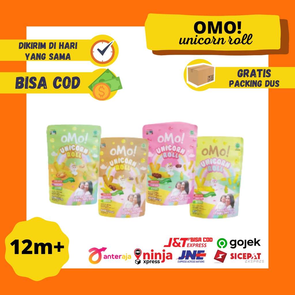 OMO OMO! CRUNCH IT Snack Mpasi Bayi Anak 8 Bulan 8m 8m+ Rasa Coklat Susu Cheese Corn Strawberry