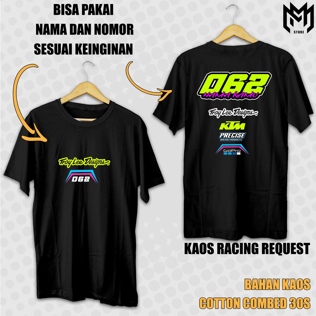 KAOS RACING CUSTOM BISA GANTI NAMA DAN NO / KAOS DISTRO ORIGINAL / ATASAN PRIA