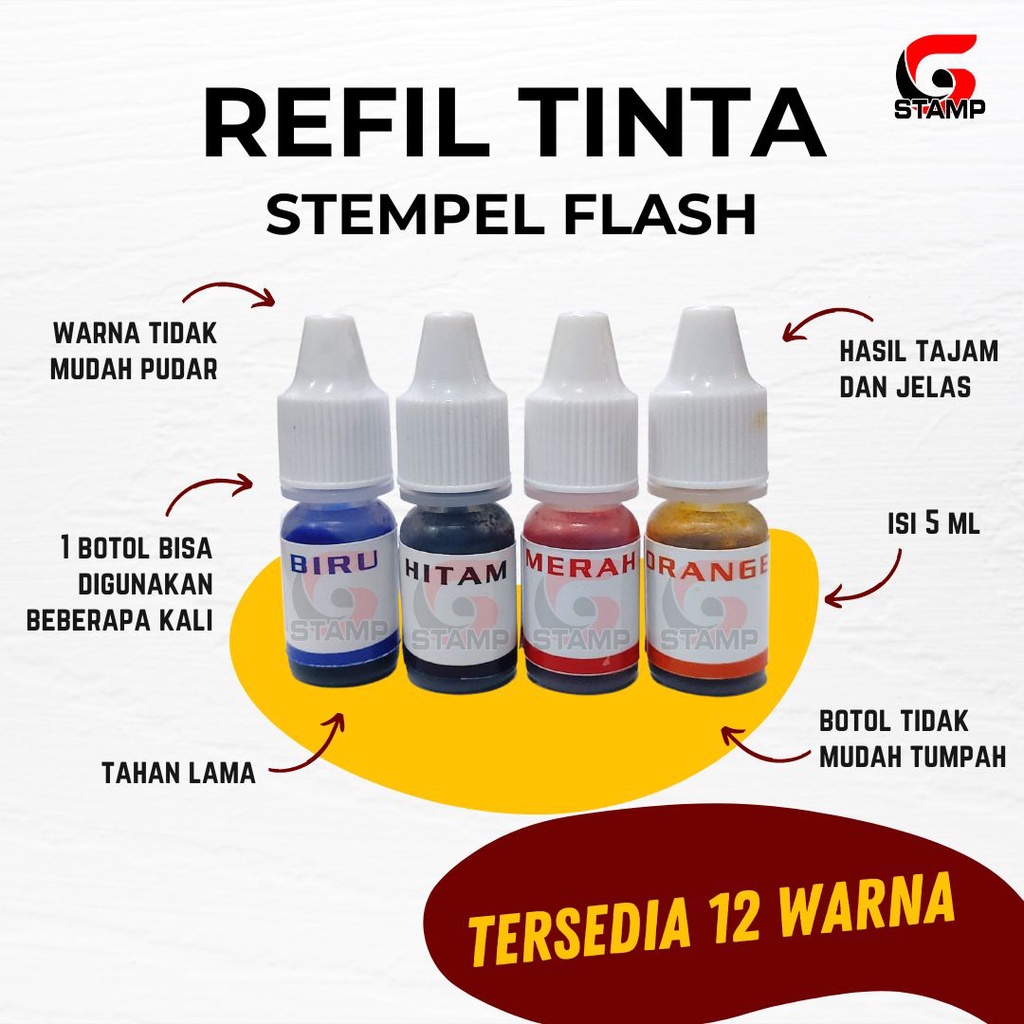 Jual Tinta Refill Stempel Flash Ml Isi Ulang Stempel Warna