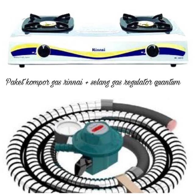 KOMPOR GAS RINNAI 2 TUNGKU RI 522E+SELANG QUANTUM
