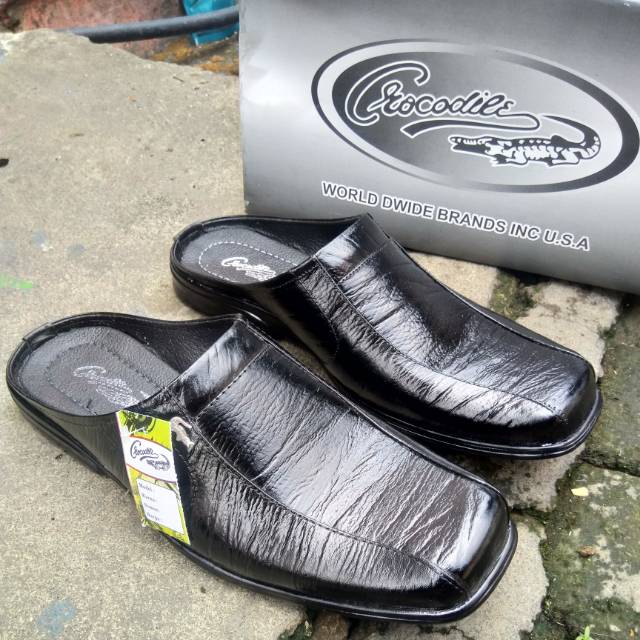 SLOP BUSTONG CROCODILE - SEPATU SANDAL PRIA CROCODILE KULIT ASLI - SANDAL SLOP PRIA - KODE WL 85