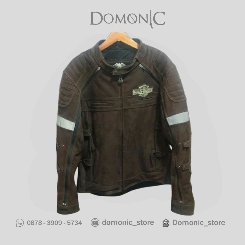 JAKET HARLEY DAVIDSON JAKET KULIT SAPI ASLI SERANGKEN BRAZIL JAKET MOTOR FASHION PRIA MENS LEATHER C