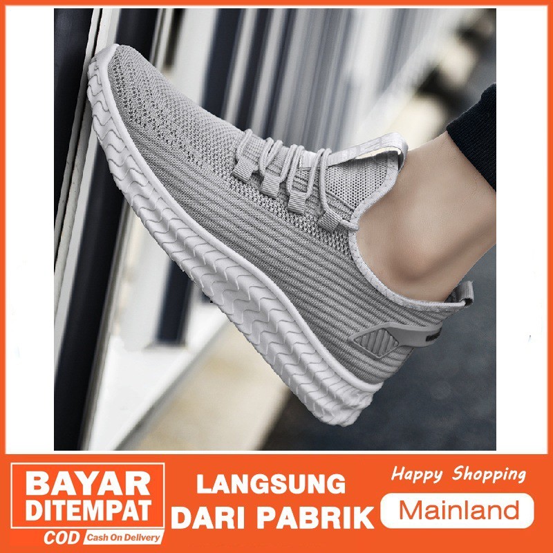 Mainland Sepatu Running Sneakers Pria Sepatu Bahan Mesh Breathable Casual Olahraga Sepatu MR109