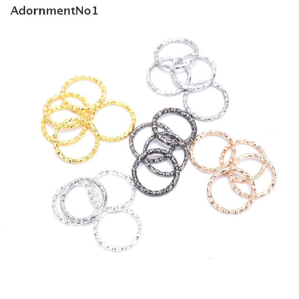 (AdornmentNo1) 50-100 Pcs / Lot Konektor Jump Ring Bulat Emboss Untuk Membuat Perhiasan DIY