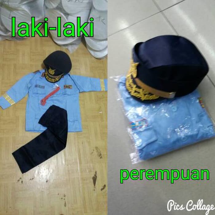 BAJU TNI AU ANAK SERAGAM ANGKATAN UDARAN ANAK KARNAVAL lengan pendek