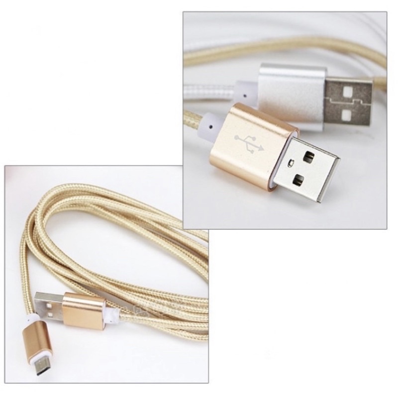 Kabel nylob kepang 1.5 mtr usb data fast charging warna warni kabel data usb micro type c iphone fast charging