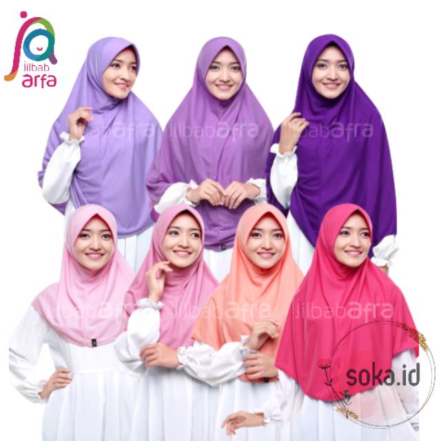 Jilbab Afra ( Jilbab Arfa ) Bergo Beria Pet Standar - Jilbab Instan Bahan Kaos Adem, Lembut &amp; Nyaman