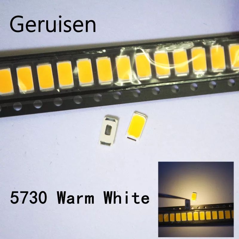 100 biji LED SMD 5730 kuning WARM