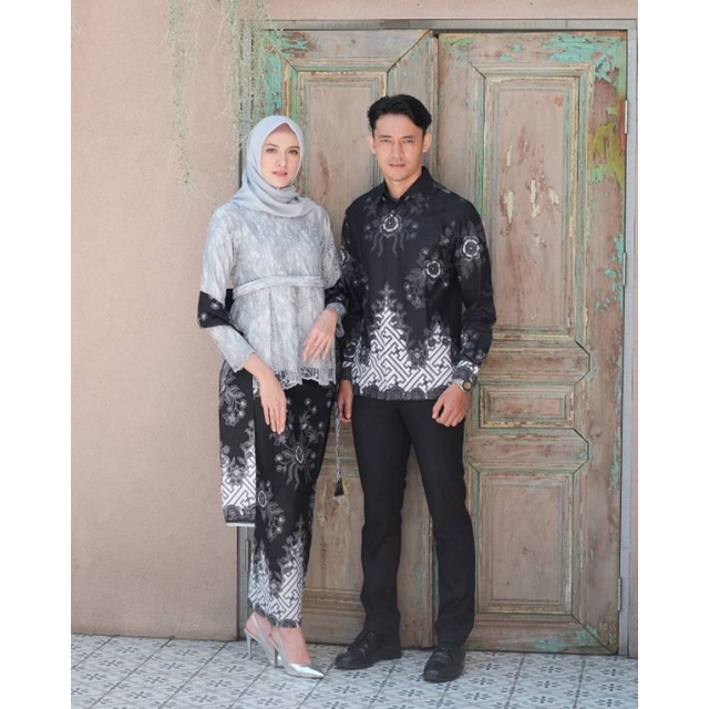 Kebaya batik couple AGHNIA Grey | kebaya wisuda kebaya lamaran, tunangan