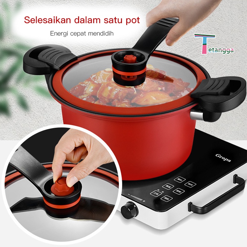 Panci Presto Subron 3.5 liter Teflon Pressure Cooker Totipotent Micro Pressure Cooker Pot 3.5L Daging Empuk Anti Lengket NEW