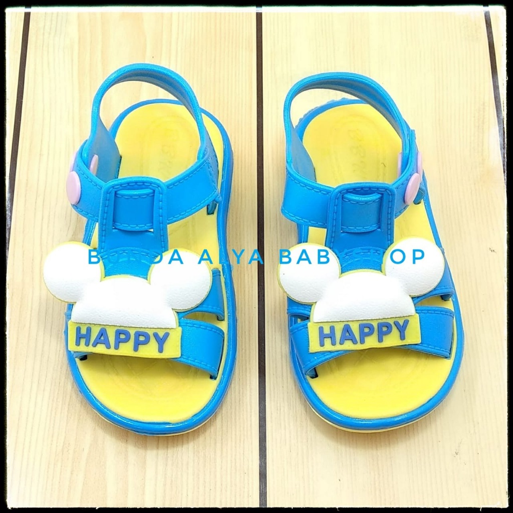 Sendal Anak Laki Laki Umur 1 2 3 4 Tahun BIRU Motif Lucu Karet - Sandal Anak Cowok Elastis Anti Licin Karet Lucu