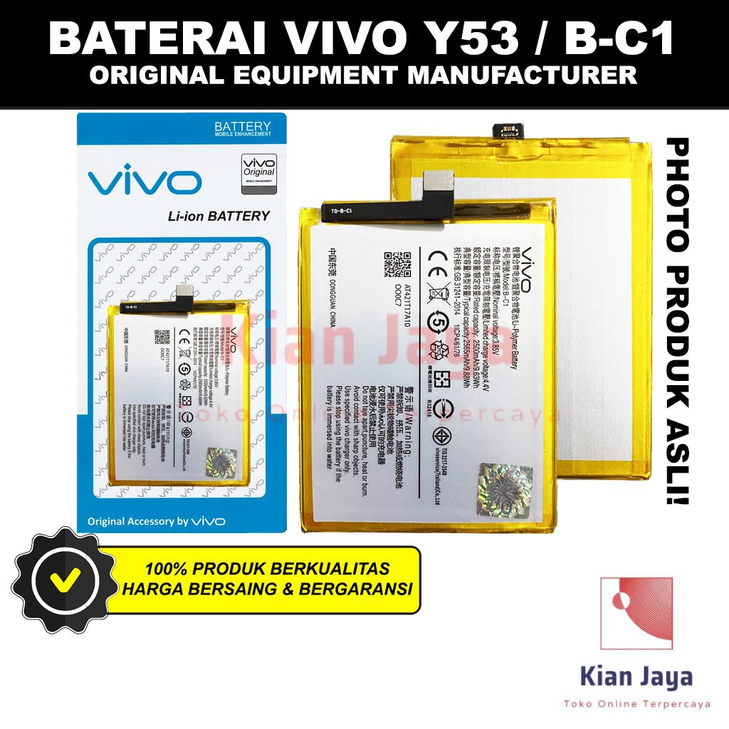 Baterai Vivo Y53 / B-C1 Original OEM Batre Batrai Battery Hp Y 53 BC1 Ori