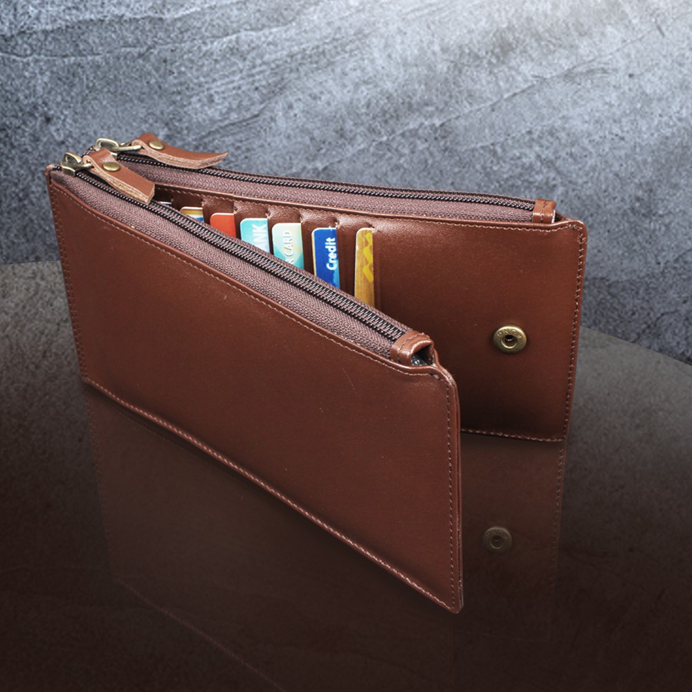 Dompet kartu panjang Pria Wanita Multifungsi 17Slot card Garansi Bahan 100% KULIT - DKP