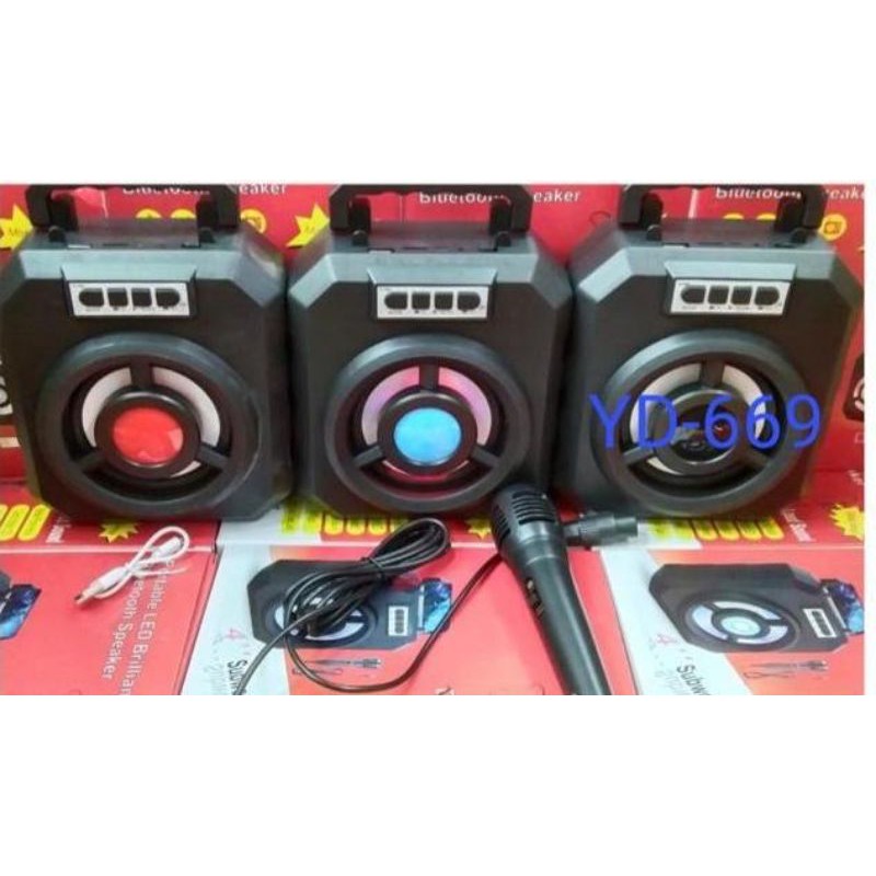 Speaker Bluetooth Microphone + Mic YD 669 Wireless - Speaker Disco