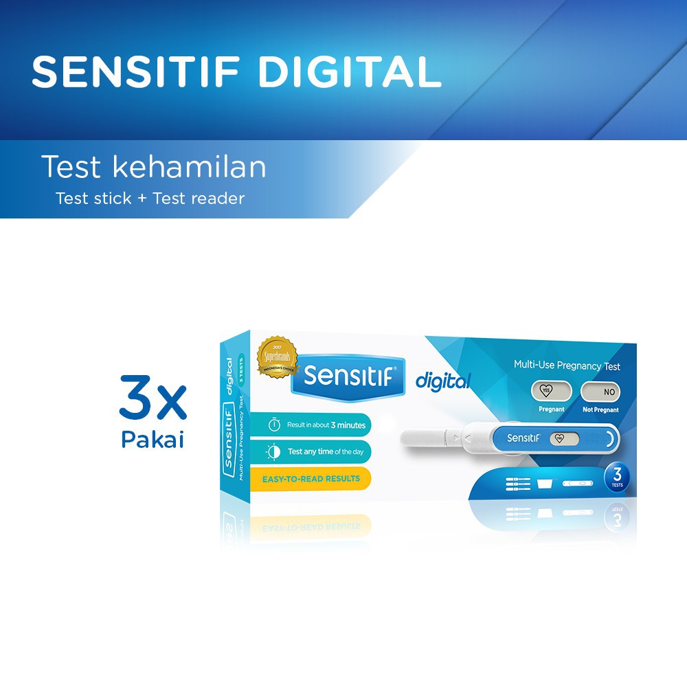 Sensitif Digital - Alat Uji Kehamilan / Tes Kehamilan 3 Kali Pakai