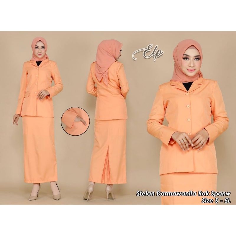 Seragam Dharma Khusus Wanita Setelan Rok Span FRee Hijab