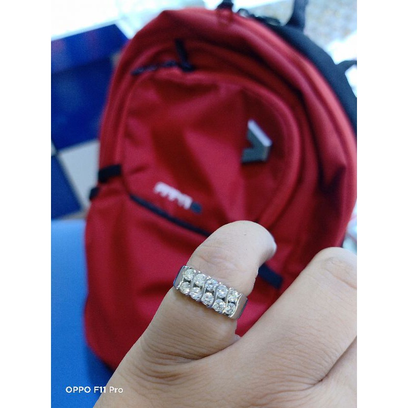 Cincin listring baris dua murah berlian eropa asli