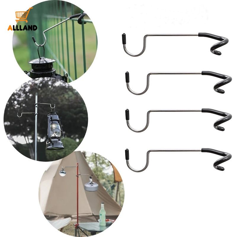 1 Pc Holder Tiang Lampu Senter Lentera Portabel Bahan Stainless Steel Untuk Berkemah