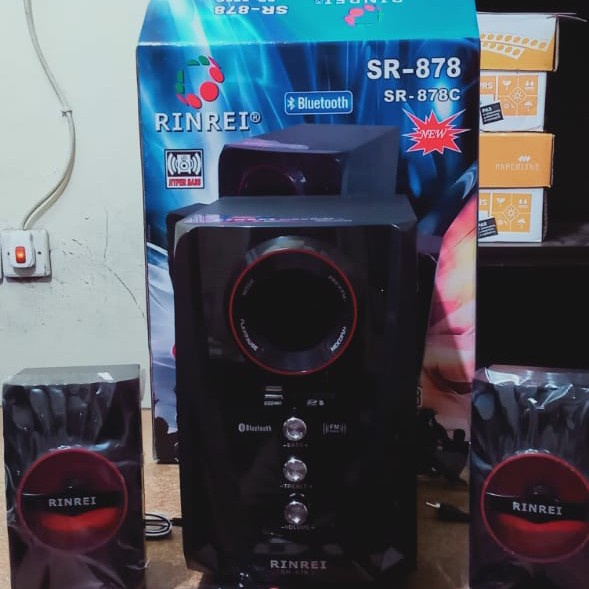 TERLARIS - RINREI SR 878 C SPEAKER AKTIF SUBWOOFER BASS BOOSTER BLUETOOTH - SPEAKER BLUETOOTH RINREI SR-878C - USB - RADIO | FMS