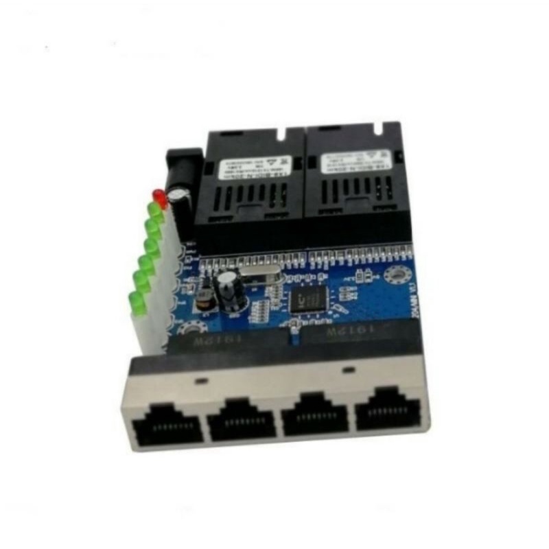 PCB Board 4 RJ45 2 SC Fiber Optic Converter 10/100Mbps Ethernet Switch