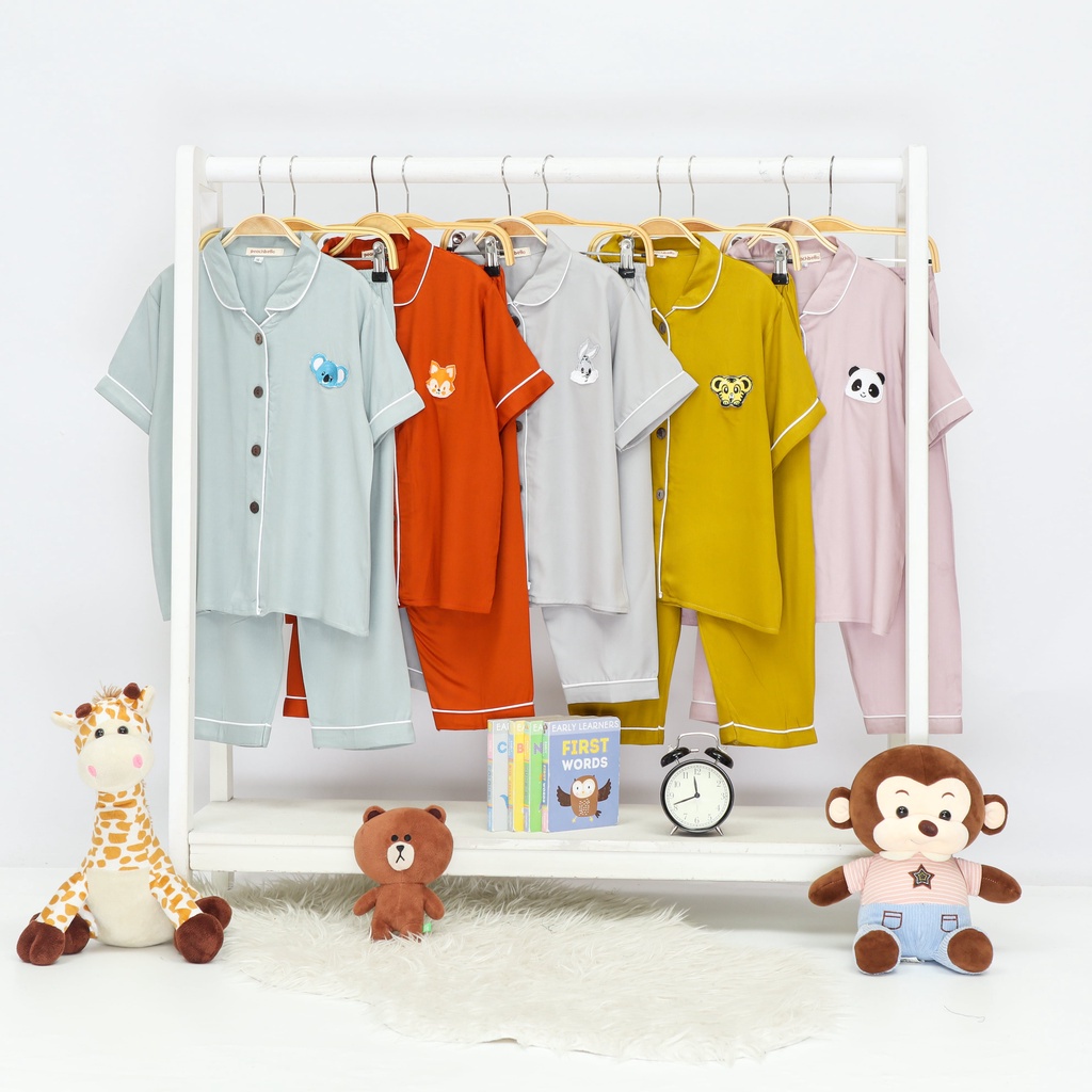 ZASKIYA - Set Piyama Baju Tidur Anak Bahan Embos / Setelan Pajamas Anak Patch Karakter