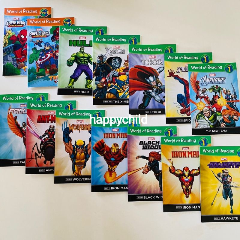 Marvel disney world of reading full color spider Man iron man buku anak buku bacaan happychild