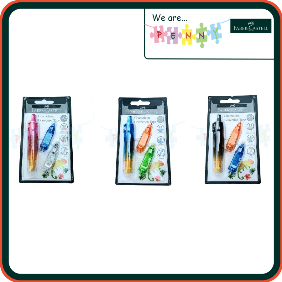 

Faber Castell Tipe X Pita / Kertas Correction Tape Chameleon + 2 Refill 5mm QJR 506 100% Original