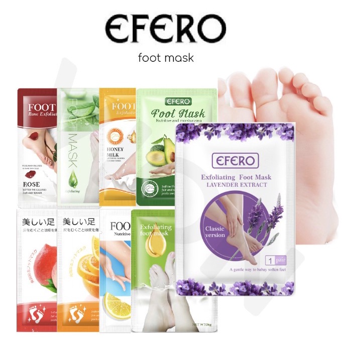 (NCS) Masker Kaki EFERO Foot Mask Mengelupas Kulit Mati Kelupas Kulit Kering Exfoliating Perawatan Tumit Pecah