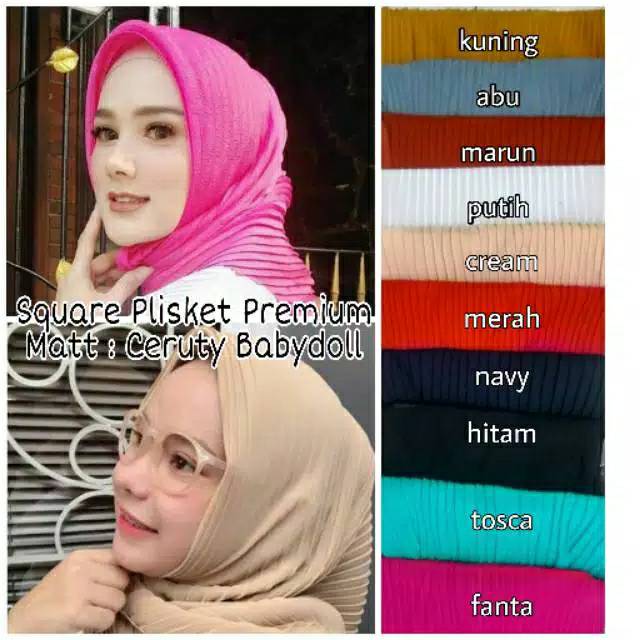 Jilbab SegiEmpat Plisket | Model Terbaru