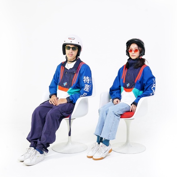 CLUB of 1986 Eiichiro Special Colorblock Signature Retro Windbreaker Riding Jacket