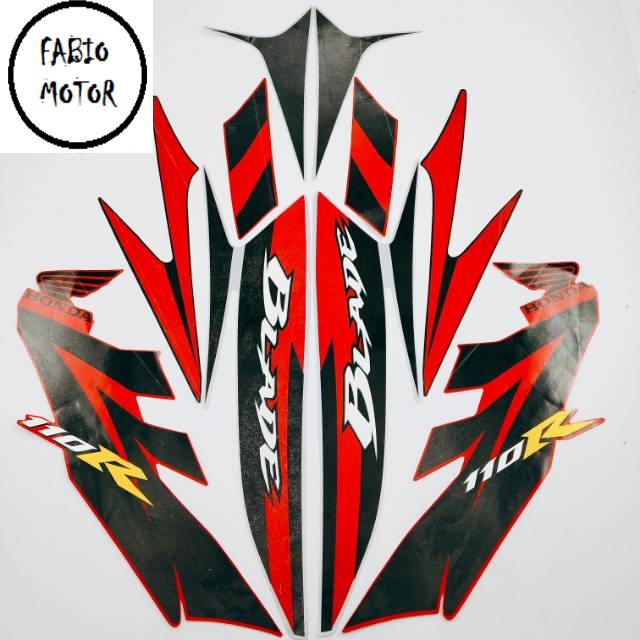 striping honda blade 110 r 2009 silver merah