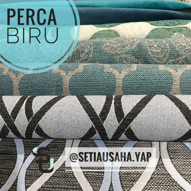 Kain sofa perca sisa gulungan - warna biru tosca turkis