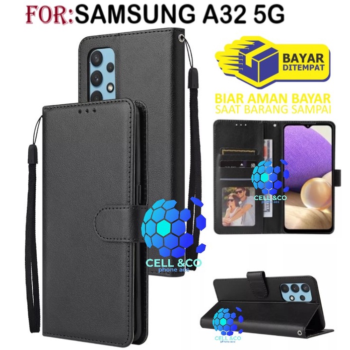 SAMSUNG A32 5G CASE FLIP LEATHER WALLET PREMIUM FLIP CASE BUKA TUTUP KESING HP CASING FLIP CASE WALLET SAMSUNG A32 5G