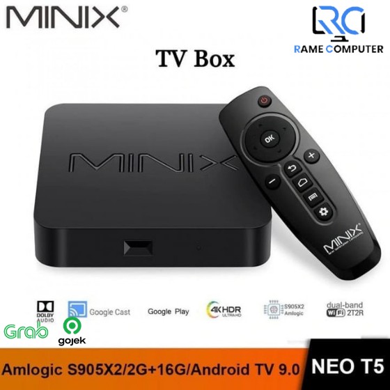 Android TV Box Minix Neo T5  - Google Certified Android 9.0 TV Box - RAM 2GB ROM 16GB