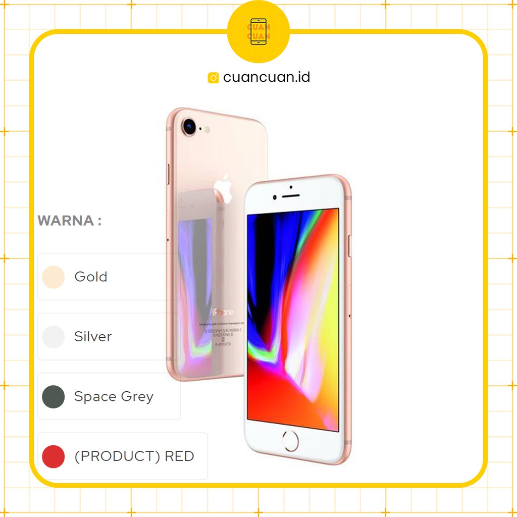 iphone 8 second garansi 2 minggu gold grey silver red