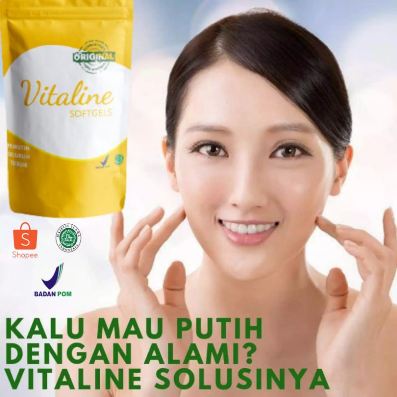 VITALINE SOFTGEL POUCHVITALINE SOFTGEL 100% ORIGINAL PENCERAH KULIT, Suplemen Pemutih Badan dan Waja