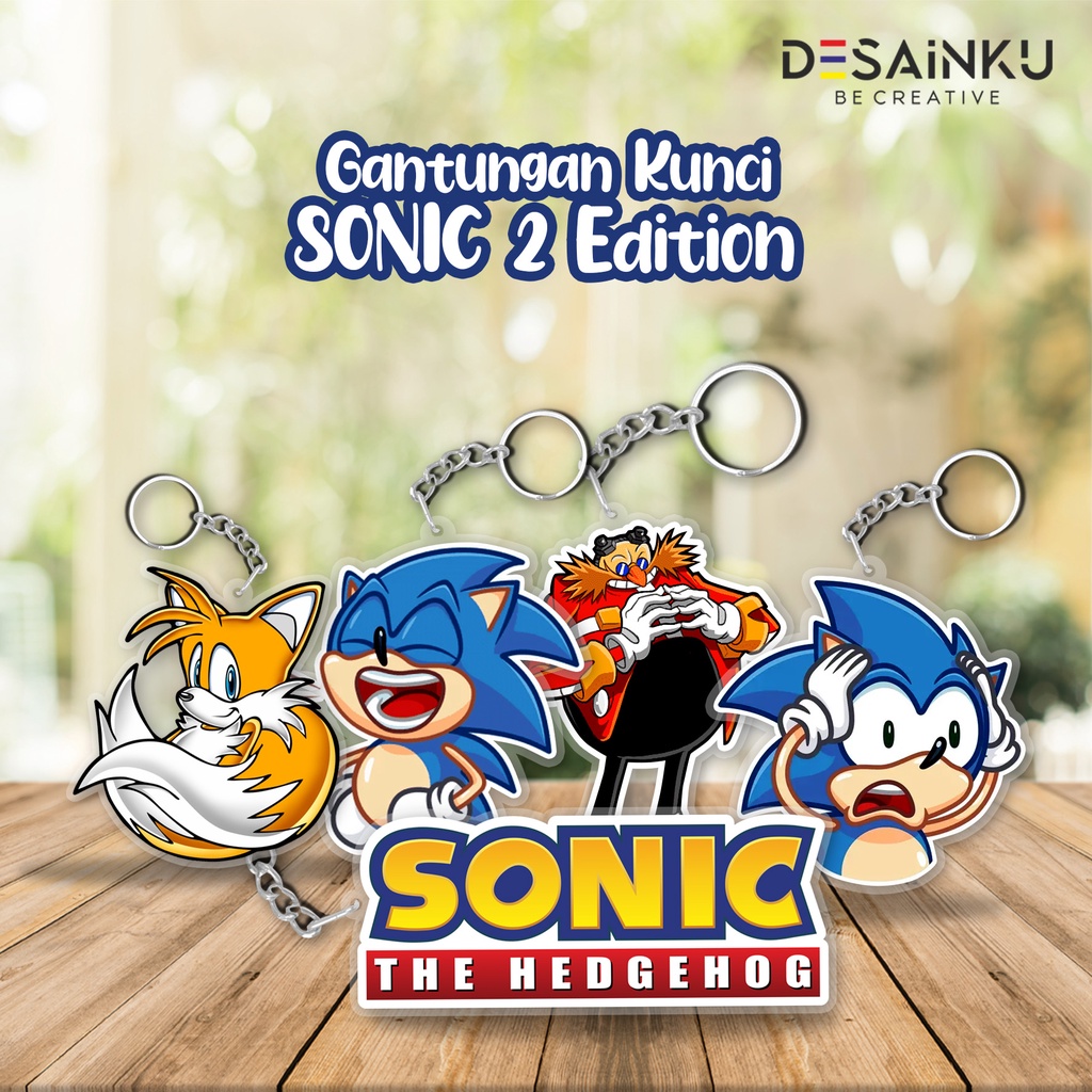 Gantungan Kunci Sonic 2 Edition / Gantungan kunci Akrilik Bening