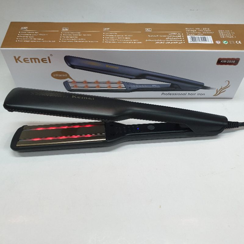 Alat mesin Catok rambut Lurus infrared plat lebar besar Laris Km 2519  kualitas bagus