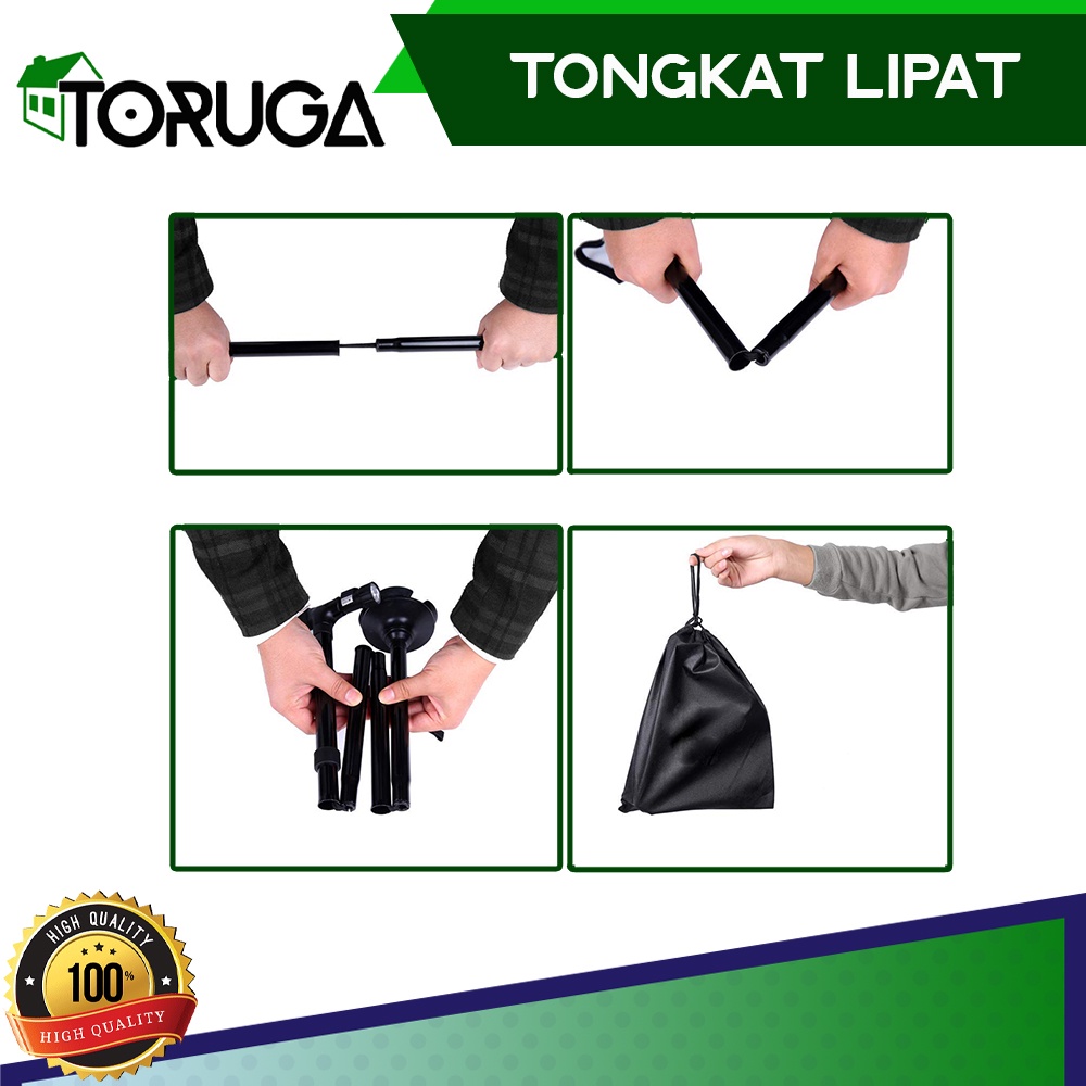 Trusty cane alat tongkat bantu jalan manula lipat lampu led