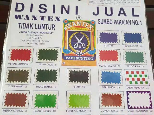 Wantex Padi Gunting / Pewarna Textile / Pakaian / Kain Aneka Bahan (Pakaian Pudar Kembali Baru)