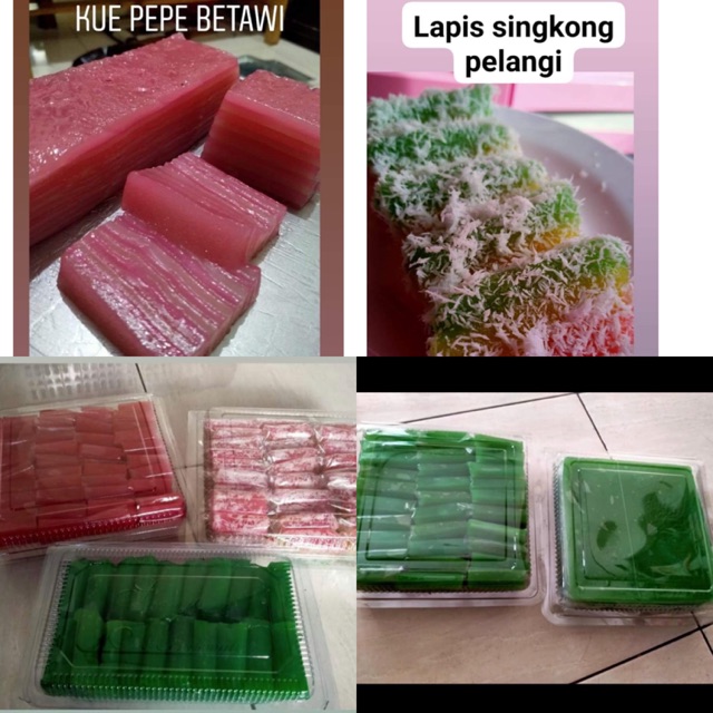 

homemade kue pepe betawi kue lapis singkong pelangi kue tradisional