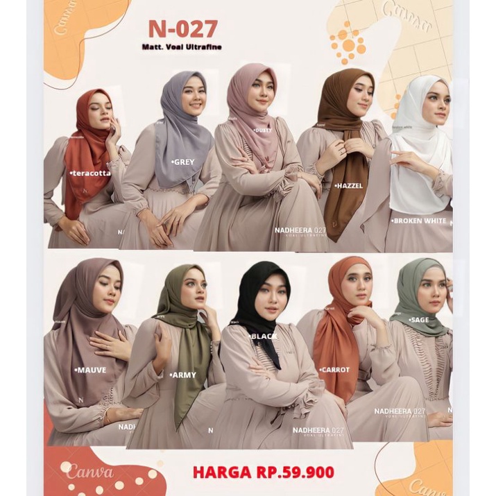 HIJAB SEGIEMPAT N-27 NADHEERA LUXURY