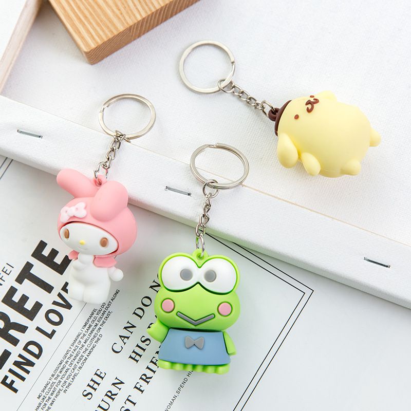 Melody Kuromi Keychain Pendant Cartoon Doll Ornaments Epoxy Pudding Dog Frog Melody Cute Toy Gift